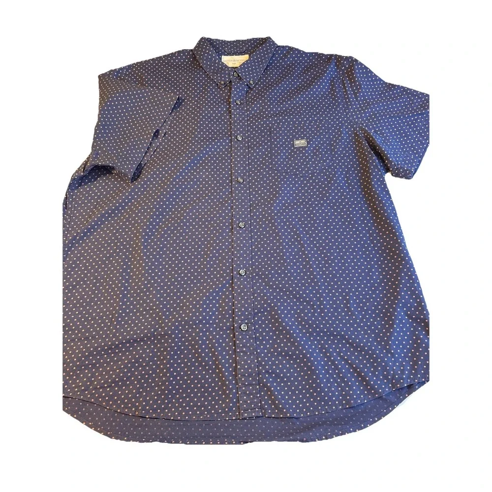 DENIM  & SUPPLY Ralph Lauren Stars ⭐️⭐️ Shirt Men's 2XL‎ Navy Short Sleeved